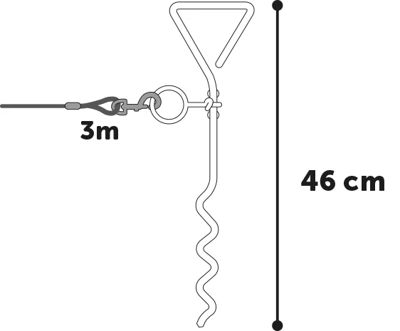 Flamingo Piquet D'attache Pilka 46cm Avec Câble 3m 3 Flamingo Piquet D'attache Pilka 46cm Avec Câble 3m – Image 3