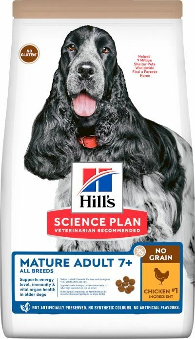 Hill's Science Plan No Grain Mature Croquettes Sans Céréales Pour Chien Âgé Au Poulet 1 Hill's Science Plan No Grain Mature Croquettes Sans Céréales Pour Chien Âgé Au Poulet