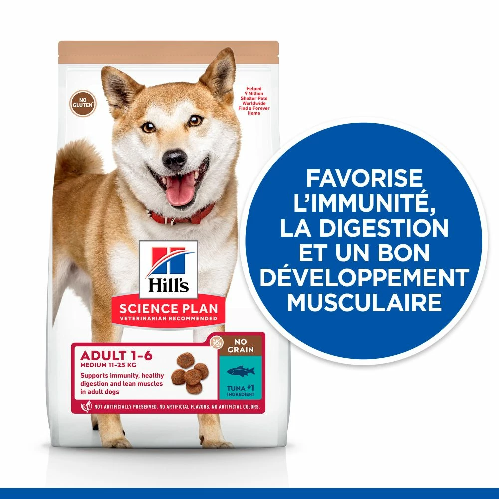 Hill's Science Plan No Grain Adult Croquettes Sans Céréales Pour Chien Adulte Au Thon - 14kg 2 Hill's Science Plan No Grain Adult Croquettes Sans Céréales Pour Chien Adulte Au Thon - 14kg – Image 2