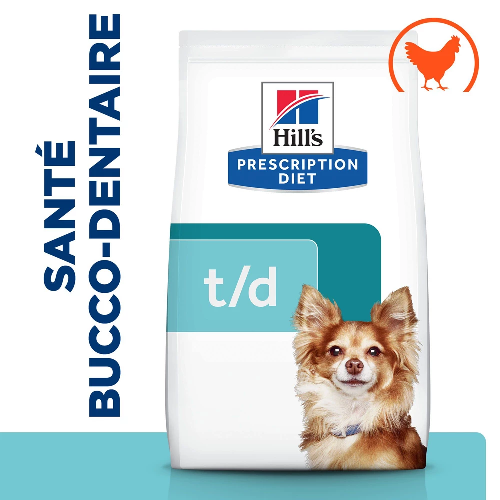 Hill's Prescription Diet T/D Croquettes Pour Petit Chien Au Poulet - 3Kg 2 Hill's Prescription Diet T/D Croquettes Pour Petit Chien Au Poulet - 3Kg – Image 2