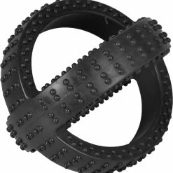 Flamingo Jouet Chien Gladiator Cross Balle Noire En Caoutchouc 14cm