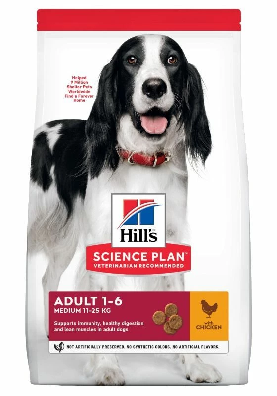 Hill's Science Plan Adult Medium Pour Chien 2,5kg 1 Hill's Science Plan Adult Medium Pour Chien 2,5kg