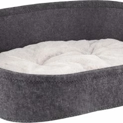 Flamingo Panier Xepp Feutre Oval Gris Foncé + Coussin Gris Clair 68x47x23cm