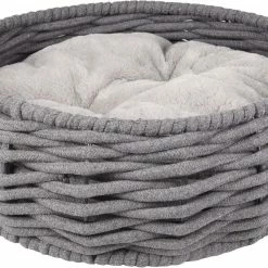 Flamingo Panier Zinzi Rond Gris Foncé + Coussin Gris Clair 46x46x14cm