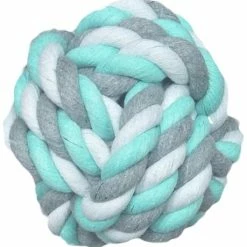 Flamingo Jouet Chien Jim Balle En Coton Menthe/blanc/gris 15 Cm